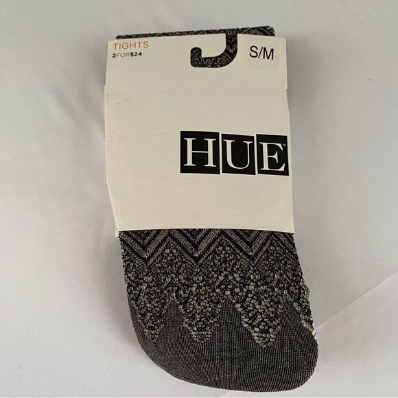 Hue Women's Horizontal Openwork Net Tights Graphite Heather S/M - Picture 1 of 3